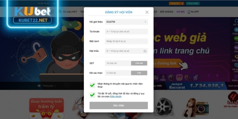 Hướng dẫn đăng ký ID vào trang web KUBET