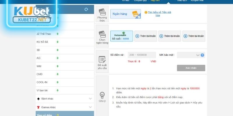 Hướng dẫn rút tiền tại nhà cái xanh chín